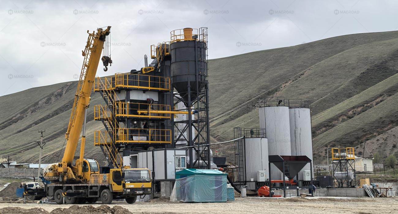 ALQ100 stationary type asphalt hot mixing plant in Kyrgyzstan