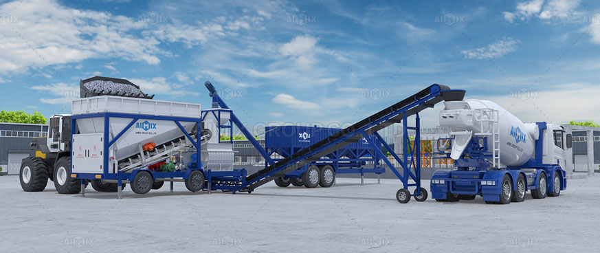 AJSY Mini Mobile Concrete Plant