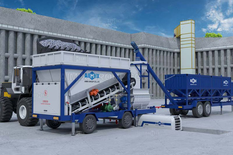 AJSY mobile type concrete plant