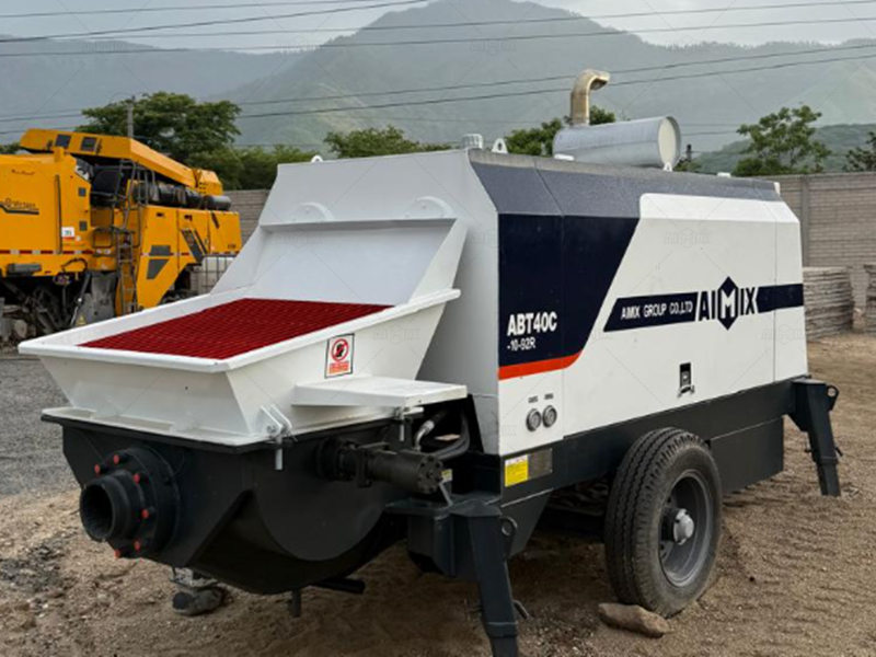 ABT40C trailer concrete pump at Guatemala construction site
