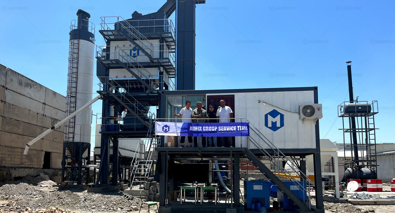 Macroad equipment ALQ asphalt batching plant for sale on site in Uzbekistan